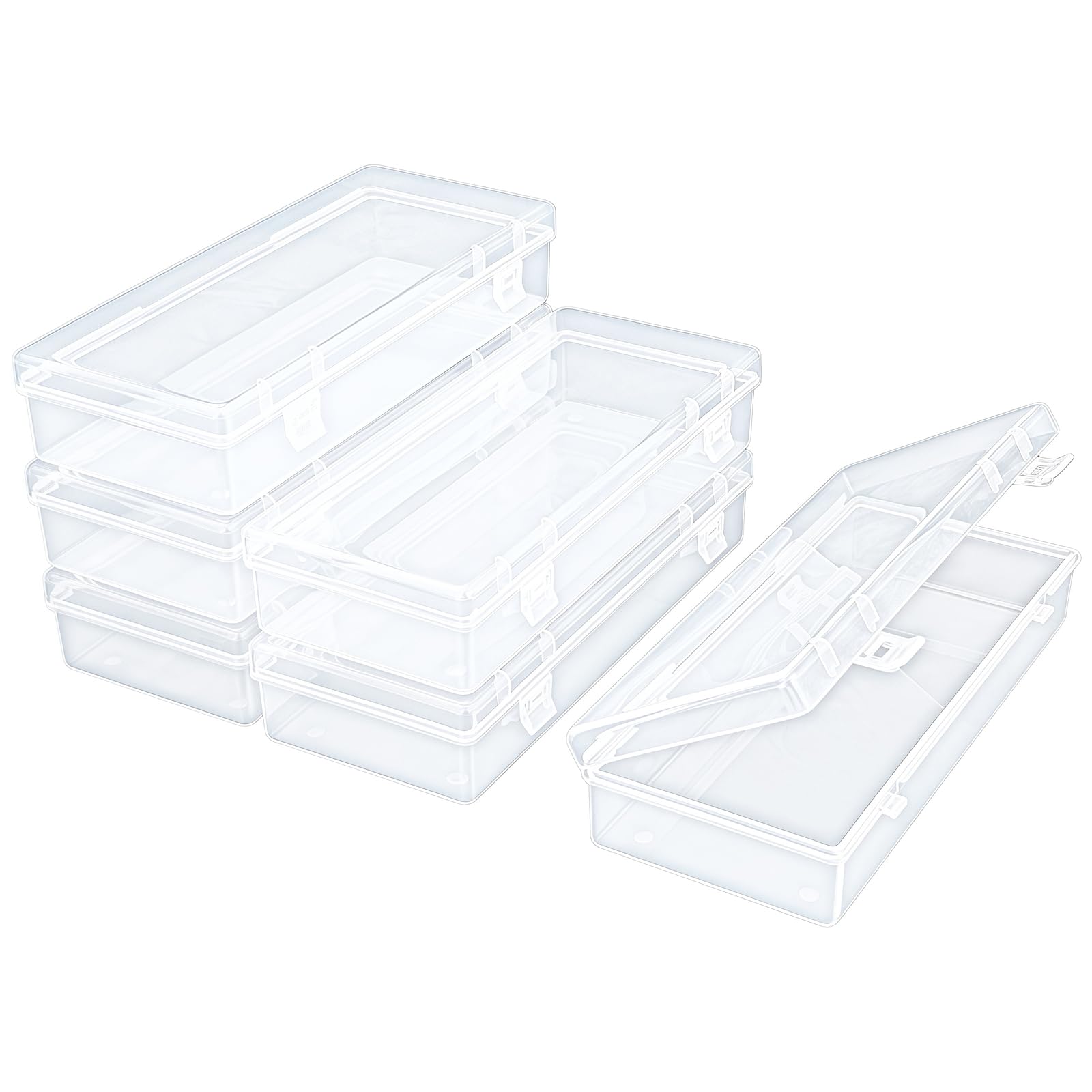 無印良品　6点セットクリアプラスチックストレージボックス Amazon.co.jp: Thintinick 6パック 長方形 クリア プラスチック